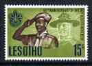 Lesotho 1967 60th Anniversary of Scout Movement 15c unmounted mint SG 144, stamps on scouts, stamps on baden powell