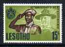 Lesotho 1967 60th Anniversary of Scout Movement 15c unmounted mint SG 144, stamps on , stamps on  stamps on scouts, stamps on  stamps on baden powell