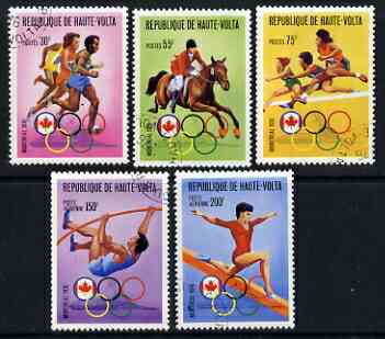 Upper Volta 1976 Montreal Olympics set of 5 fine cto used (Mi617-621), stamps on , stamps on  stamps on sport, stamps on  stamps on olympics, stamps on  stamps on horses, stamps on  stamps on gymnastics, stamps on  stamps on  gym , stamps on  stamps on gymnastics, stamps on  stamps on 