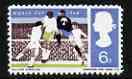 Great Britain 1966  World Cup Football 6d with red omitted,  'Maryland' perf forgery 'unused', as SG 694c - the word Forgery is either handstamped or printed on the back and comes on a presentation card with descriptive notes, stamps on maryland, stamps on forgery, stamps on forgeries, stamps on football, stamps on sport