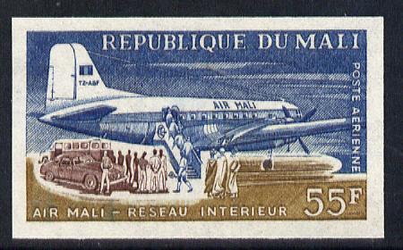 Mali 1963 Air 55f (Airliner on Tarmac) unmounted mint imperf colour trial proof (several different combinations available but price is for ONE) as SG 73, stamps on , stamps on  stamps on aviation 