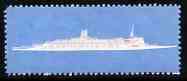 Great Britain 1969 British Ships 5d (RMS QE2) with black omitted (Queen's Head, value, hull & inscription),  'Maryland' perf forgery 'unused', as SG 778a - the word Forgery is either handstamped or printed on the back and comes on a presentation card with descriptive notes, stamps on , stamps on  stamps on maryland, stamps on  stamps on forgery, stamps on  stamps on forgeries