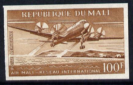 Mali 1963 Air 100f (Illyushin I1-18 Airliner taking off) unmounted mint imperf colour trial proof (several different combinations available but price is for ONE) as SG 74, stamps on , stamps on  stamps on aviation 