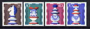 Germany - West 1972 Humanitarian relief Fund - 19th Century Chessmen perf set of 4 unmounted mint, SG1636-39, stamps on , stamps on  stamps on chess