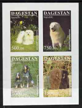 Dagestan Republic 1996 Dogs #2 imperf sheetlet containing 4 values unmounted mint, stamps on animals, stamps on dogs, stamps on maltese, stamps on retriever, stamps on cocker, stamps on poodle