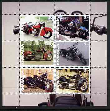 Chakasia 2003 Motorcycles perf sheetlet containing set of 6 values cto used, stamps on , stamps on  stamps on motorbikes