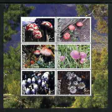 Tatarstan Republic 2003 Fungi perf sheetlet containing set of 6 values cto used, stamps on , stamps on  stamps on fungi