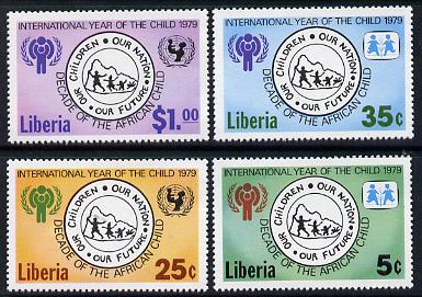 Liberia 1979 International Year of the Child set of 4 unmounted mint, SG 1371-74, stamps on children , stamps on  iyc , stamps on 