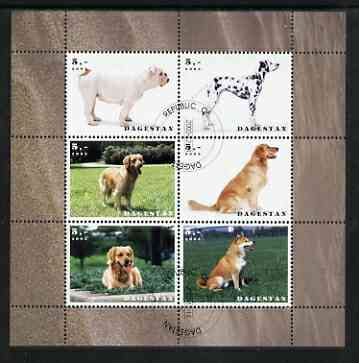 Dagestan Republic 2003 Dogs perf sheetlet containing set of 6 values cto used, stamps on , stamps on  stamps on dogs