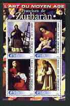 Ivory Coast 2003 Art of the Renaissance - Paintings by Francisco de Zurbaran perf sheetlet containing 4 values unmounted mint, stamps on , stamps on  stamps on arts, stamps on  stamps on zurbaran, stamps on  stamps on renaissance