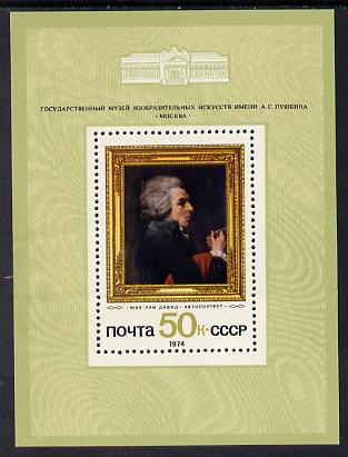 Russia 1974 Foreign Paintings in Soviet Galleries (David) m/sheet unmounted mint, SG MS 4349, stamps on , stamps on  stamps on arts