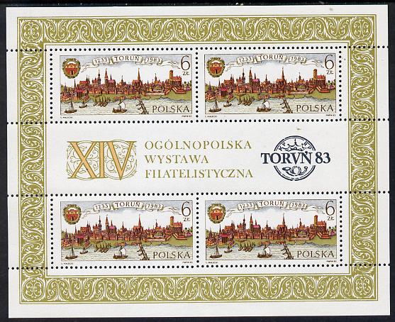 Poland 1983 Anniversary of Torun m/sheet unmounted mint SG MS 2891, stamps on , stamps on  stamps on tourism