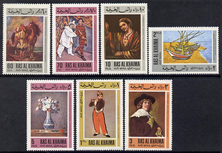 Ras Al Khaima 1967 European Paintings set of 7 unmounted mint Mi 175-81, stamps on arts