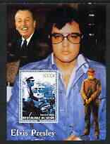 Benin 2003 Elvis Presley on Motorcycle #2 (with Walt Disney & Golfer) perf m/sheet unmounted mint, stamps on personalities, stamps on elvis, stamps on music, stamps on films, stamps on movies, stamps on motorbikes, stamps on disney, stamps on golf