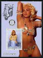 Benin 2003 Madonna in Jewelry Bikini (With Motorcycle & Rotary) perf m/sheet unmounted mint, stamps on music, stamps on personalities, stamps on pops, stamps on women, stamps on motorbikes, stamps on rotary