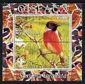 Ivory Coast 2003 Birds - Stonechat composite perf sheetlet containing 1 value + 1 label with Scouts Logo, unmounted mint, stamps on birds, stamps on scouts, stamps on 