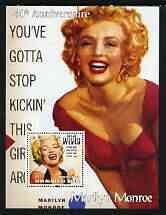 Benin 2003 40th Death Anniversary of Marilyn Monroe #06 - 'You've Gotta Stop Kicking This Girl Around' perf m/sheet unmounted mint, stamps on movies, stamps on films, stamps on cinema, stamps on women, stamps on marilyn monroe, stamps on 