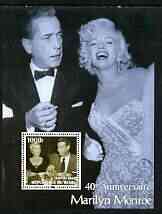 Benin 2003 40th Death Anniversary of Marilyn Monroe #10 - With Humphrey Bogart perf m/sheet unmounted mint, stamps on , stamps on  stamps on movies, stamps on  stamps on films, stamps on  stamps on cinema, stamps on  stamps on women, stamps on  stamps on marilyn monroe, stamps on  stamps on 