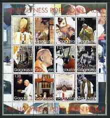 Gagauzia Republic 2003 Pope John Paul II perf sheetlet #04 containing complete set of 12 values (inscribed Pope Joan Paul II) unmounted mint, stamps on religion, stamps on pope, stamps on personalities