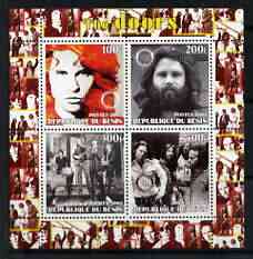 Benin 2003 The Doors (pop group) #1 perf sheetlet containing set of 4 values each with Rotary International Logo unmounted mint, stamps on personalities, stamps on entertainments, stamps on music, stamps on pops, stamps on rotary