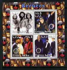 Eritrea 2003 The Bee Gees perf sheetlet containing set of 4 values each with Rotary International Logo unmounted mint, stamps on personalities, stamps on entertainments, stamps on music, stamps on pops, stamps on rotary
