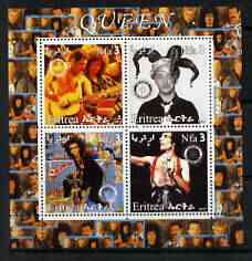 Eritrea 2003 Queen (pop group) #2 perf sheetlet containing set of 4 values each with Rotary International Logo unmounted mint, stamps on , stamps on  stamps on personalities, stamps on  stamps on entertainments, stamps on  stamps on music, stamps on  stamps on pops, stamps on  stamps on rotary