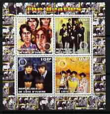 Ivory Coast 2003 The Beatles perf sheetlet containing set of 4 values each with Rotary International Logo unmounted mint, stamps on personalities, stamps on entertainments, stamps on music, stamps on pops, stamps on beatles, stamps on rotary