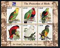 Congo 2003 Royal Society for Protection of Birds perf sheetlet containing set of 6 values (Parrots) unmounted mint, stamps on environment, stamps on birds, stamps on parrots