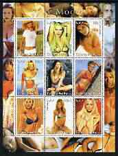 Eritrea 2003 Sexy Models #2 perf sheetlet containing set of 9 values unmounted mint, stamps on women, stamps on fashion, stamps on arts