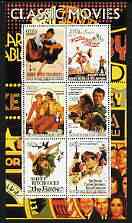 Benin 2003 Classic Movie (Posters) #2 perf sheetlet containing set of 6 values unmounted mint, stamps on films, stamps on entertainments, stamps on cinema, stamps on 
