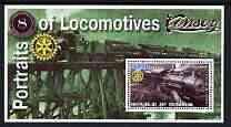 Somalia 2002 Portraits of Locomotives #2 perf m/sheet with Rotary logo, unmounted mint, stamps on railways