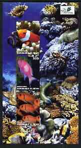 Benin 2003 The Nature Conservancy perf sheetlet containing set of 3 values (Ocean Fauna) unmounted mint