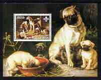 Benin 2003 Paintings of Dogs perf m/sheet with Scouts Logo unmounted mint, stamps on , stamps on  stamps on scouts, stamps on  stamps on dogs, stamps on  stamps on arts