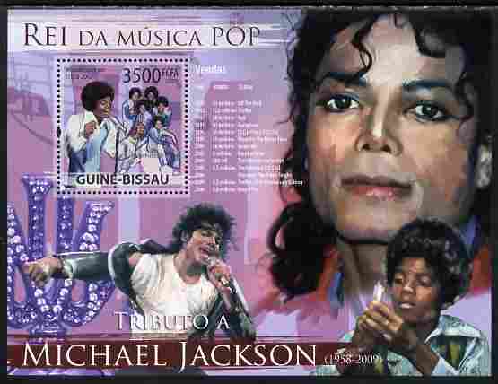 Guinea - Bissau 2009 Michael Jackson perf s/sheet unmounted mint Yv 463, stamps on , stamps on  stamps on personalities, stamps on  stamps on jackson, stamps on  stamps on music, stamps on  stamps on rock, stamps on  stamps on pops