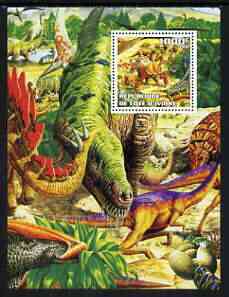 Ivory Coast 2002 Prehistoric Life perf m/sheet unmounted mint, stamps on dinosaurs