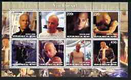 Benin 2002 Vin Diesel perf sheetlet containing 8 values unmounted mint, stamps on , stamps on  stamps on personalities, stamps on  stamps on entertainments, stamps on  stamps on movies, stamps on  stamps on films, stamps on  stamps on cinema, stamps on  stamps on 