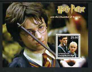 Tadjikistan 2002 Harry Potter & Chamber of Secrets #1 perf m/sheet unmounted mint, stamps on personalities, stamps on entertainments, stamps on films, stamps on cinema, stamps on fantasy, stamps on movies