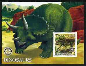 Eritrea 2002 Dinosaurs perf m/sheet with Rotary Logo unmounted mint, stamps on , stamps on  stamps on dinosaurs, stamps on  stamps on rotary