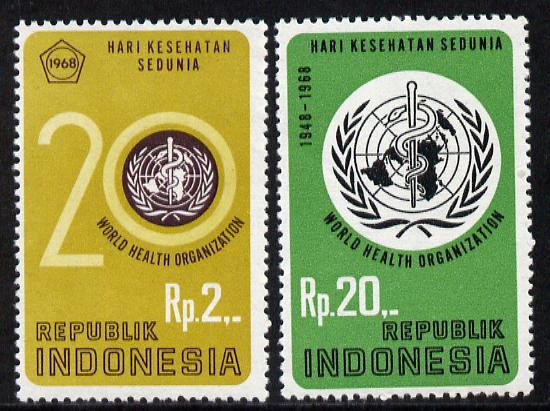 Indonesia 1968 Anniversary of v set of 2, SG 1191-92 unmounted mint*, stamps on , stamps on  stamps on medical