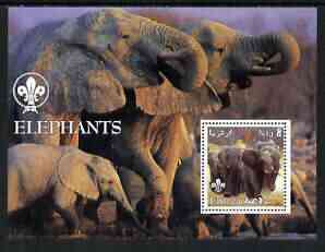 Eritrea 2002 Elephants perf m/sheet with Scouts Logo unmounted mint, stamps on animals, stamps on elephants, stamps on scouts