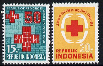 Indonesia 1969 Red Cross set of 2, SG 1230-31 unmounted mint*, stamps on medical    red cross