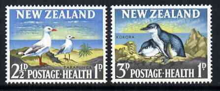 New Zealand 1964 Health - Sea Birds set of 2 unmounted mint, SG 822-23*, stamps on , stamps on  stamps on animals, stamps on  stamps on reptiles, stamps on  stamps on turtles