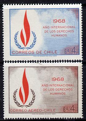 Chile 1969 Human Rights set of 2, SG 625-26 unmounted mint, stamps on human-rights