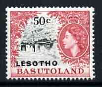 Lesotho 1966 Mission Cave House 50c (wmk Block CA) unmounted mint, SG 119B*