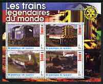 Guinea - Conakry 2003 Legendary Trains of the World #09 perf sheetlet containing 4 values with Rotary Logo, unmounted mint, stamps on , stamps on  stamps on railways, stamps on  stamps on rotary