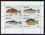 Staffa 2003 40th Death Anniversary of John F Kennedy overprinted on 1979 Fish #04 (Snapper, Shad, etc) perf set of 4 values, unmounted mint, stamps on , stamps on  stamps on fish, stamps on  stamps on marine life, stamps on  stamps on kennedy