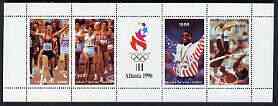 Batum 1996 Atlanta Olympic games perf sheetlet containing 4 values plus label, unmounted mint, stamps on , stamps on  stamps on olympics, stamps on  stamps on pole vault, stamps on  stamps on running