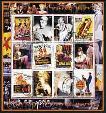 Udmurtia Republic 2004 Marilyn Monroe perf sheetlet #2 containing set of 12 values fine cto used, stamps on films, stamps on cinema, stamps on women, stamps on marilyn monroe
