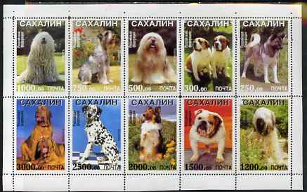 Sakhalin Isle 1996 Dogs set of 10 values unmounted mint, stamps on , stamps on  stamps on animals, stamps on  stamps on dogs, stamps on  stamps on bernard