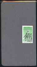 Nigeria 1969 International Year of African Tourism 1s Traditional Musicians machine proof mounted on small grey card as submitted for approval, similar to issued stamp, stamps on music, stamps on tourism